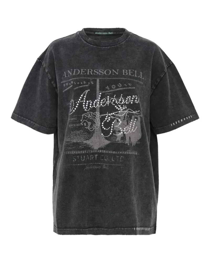 Andersson Bell Rosie T-Shirt mit Hot-Fix-Print - Grau Grau