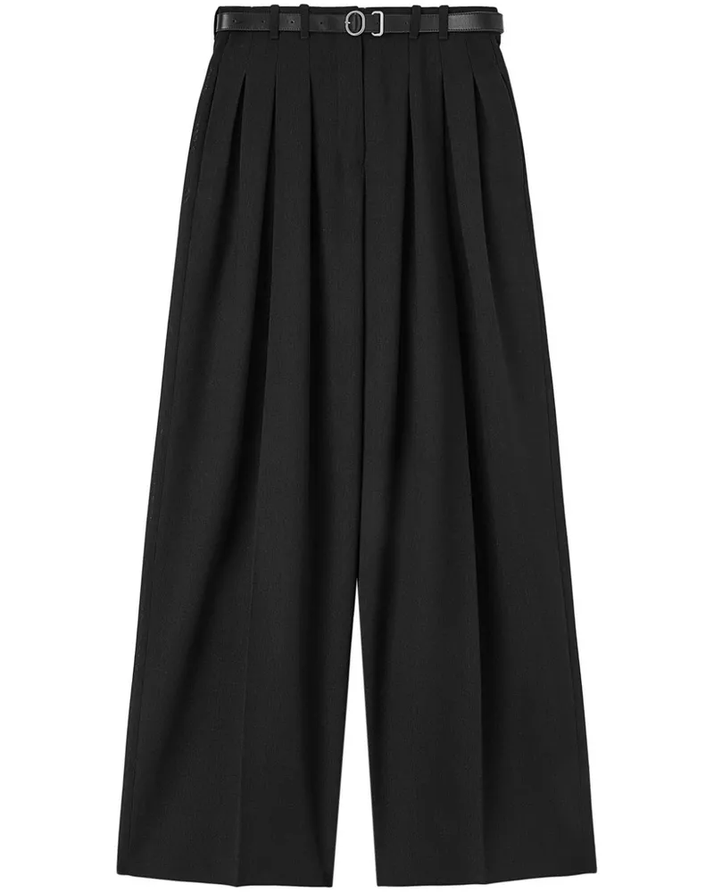 Jil Sander Palazzohose mit Gürtel - Schwarz Schwarz