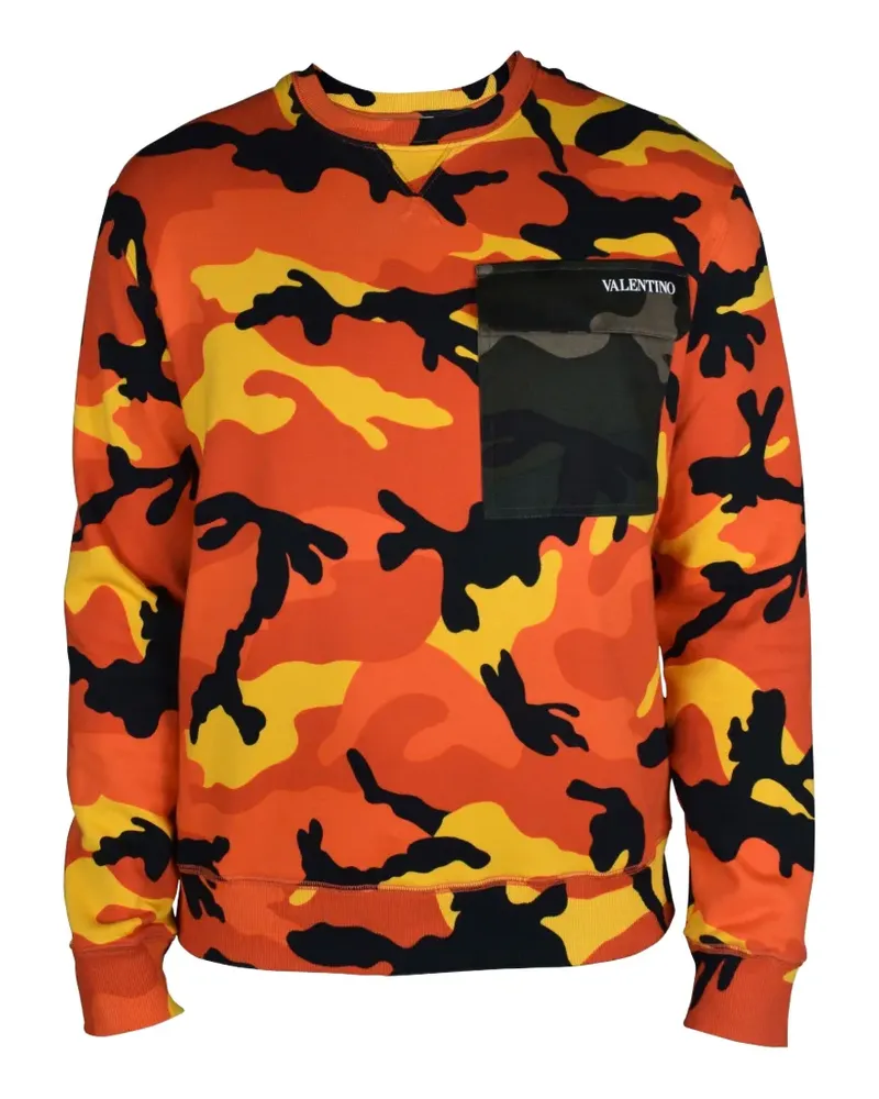 Valentino Garavani Pullover mit Camouflage-Tasche - Orange Orange