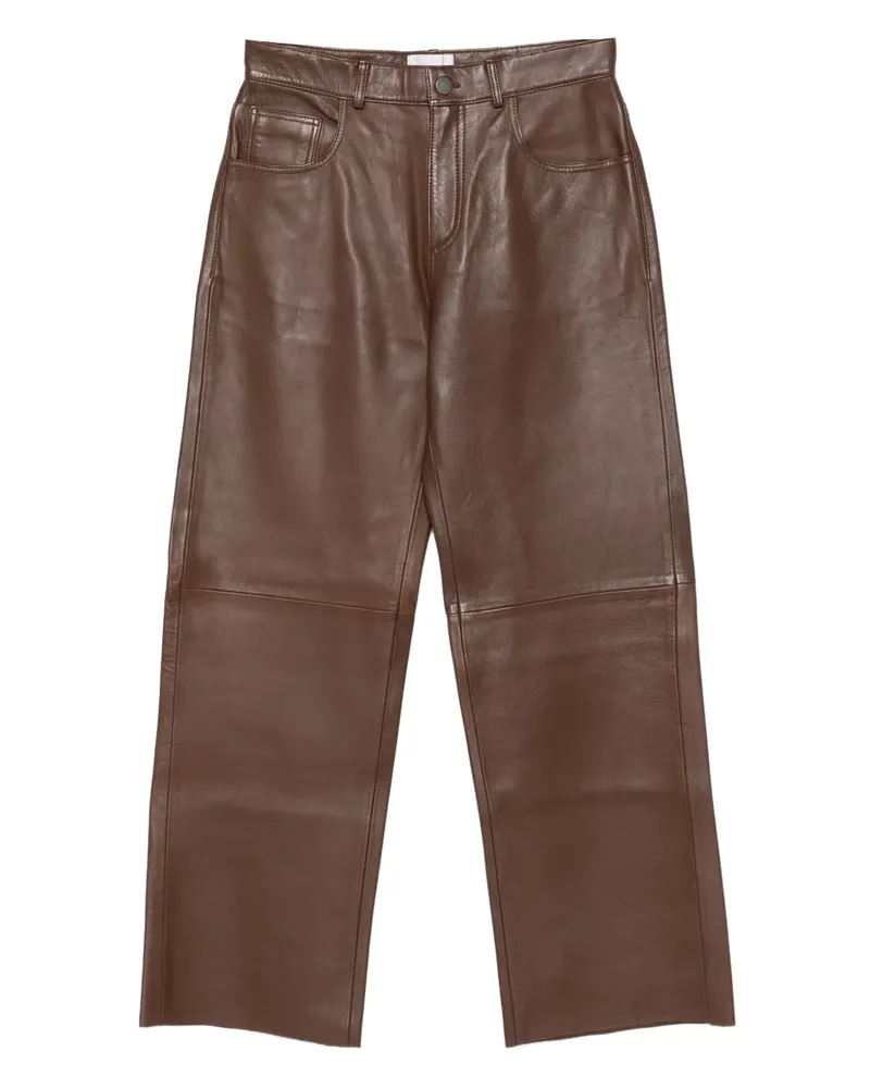 Haikure Lederhose im Five-Pocket-Design - Braun Braun