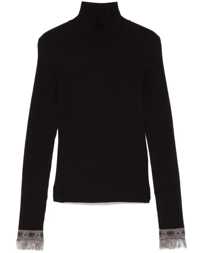 Chiara Ferragni Pullover mit Eyelike-Intarsie - Schwarz Schwarz