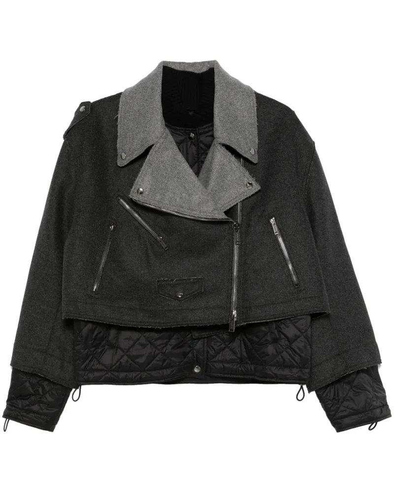 Iceberg Bikerjacke im Layering-Look - Grau Grau
