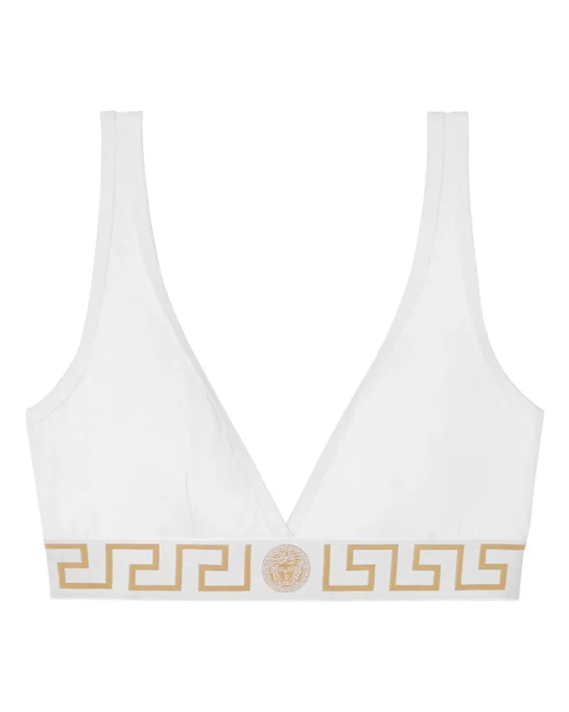Versace Triangel-BH mit Greca-Borten - Weiß Weiß