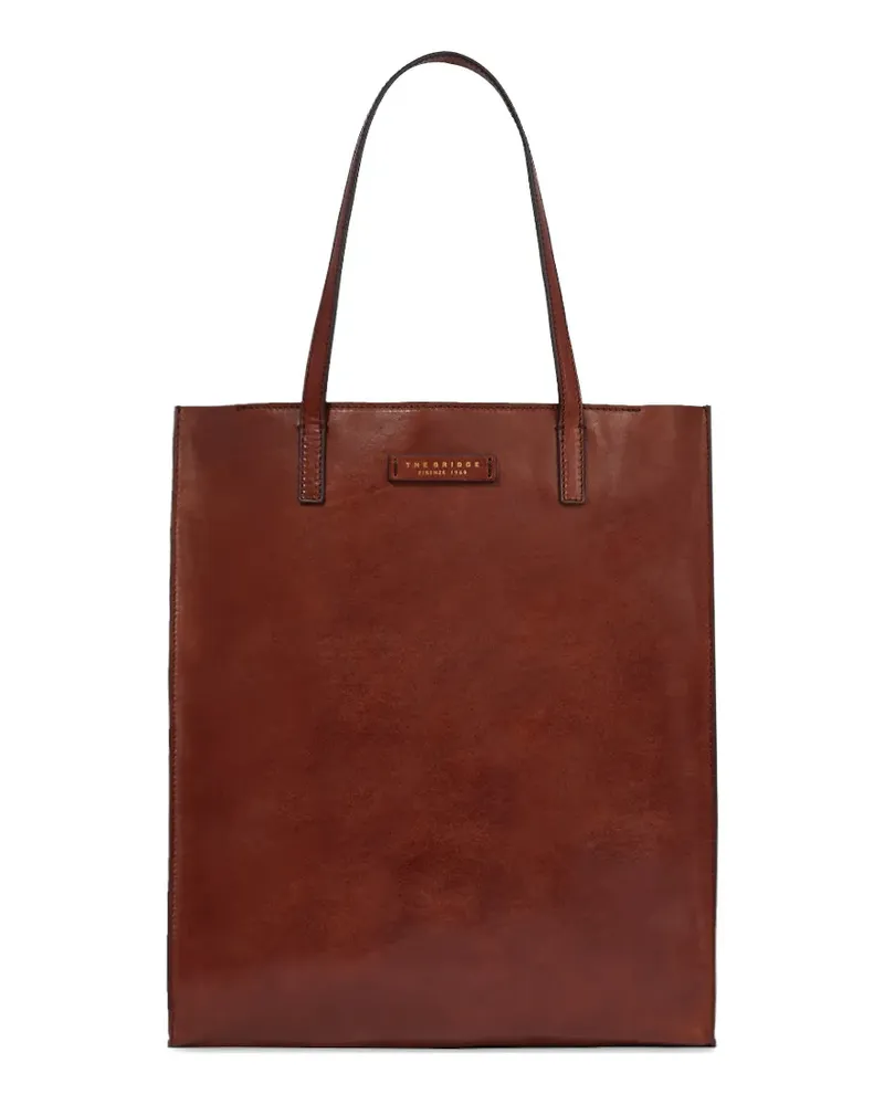 The Bridge logo-plaque leather tote bag - Braun Braun