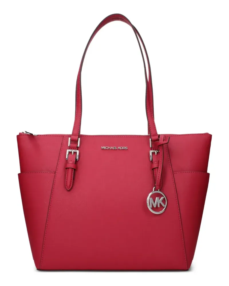 Michael Kors large Charlotte logo-plaque leather tote bag - Rosa Rosa