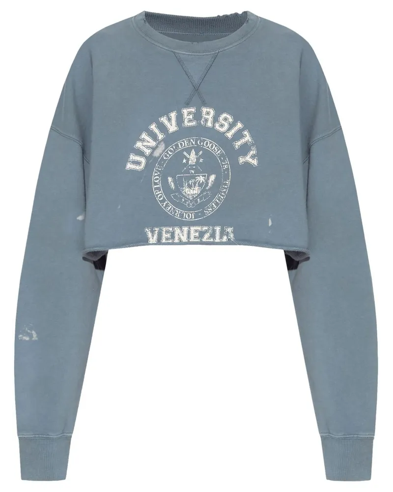 Golden Goose Sweatshirt mit Logo-Print Blau