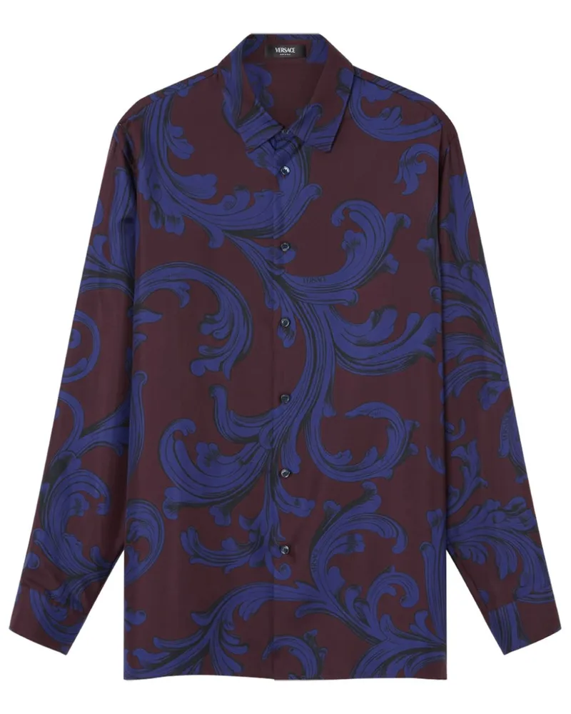 Versace Baroque Leaf Hemd - Braun Braun