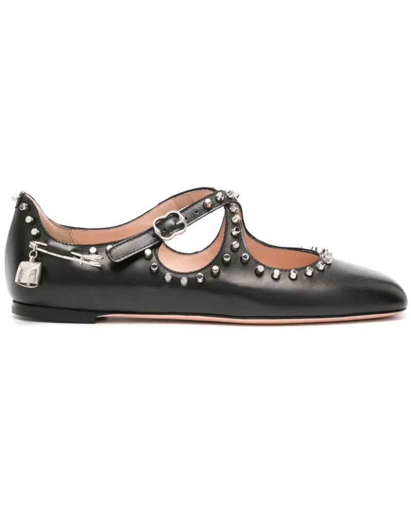 Bally Baunty Ballerinas mit Nieten Schwarz