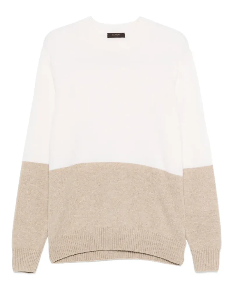 Zanone Zweifarbiger Pullover - Weiß Weiß