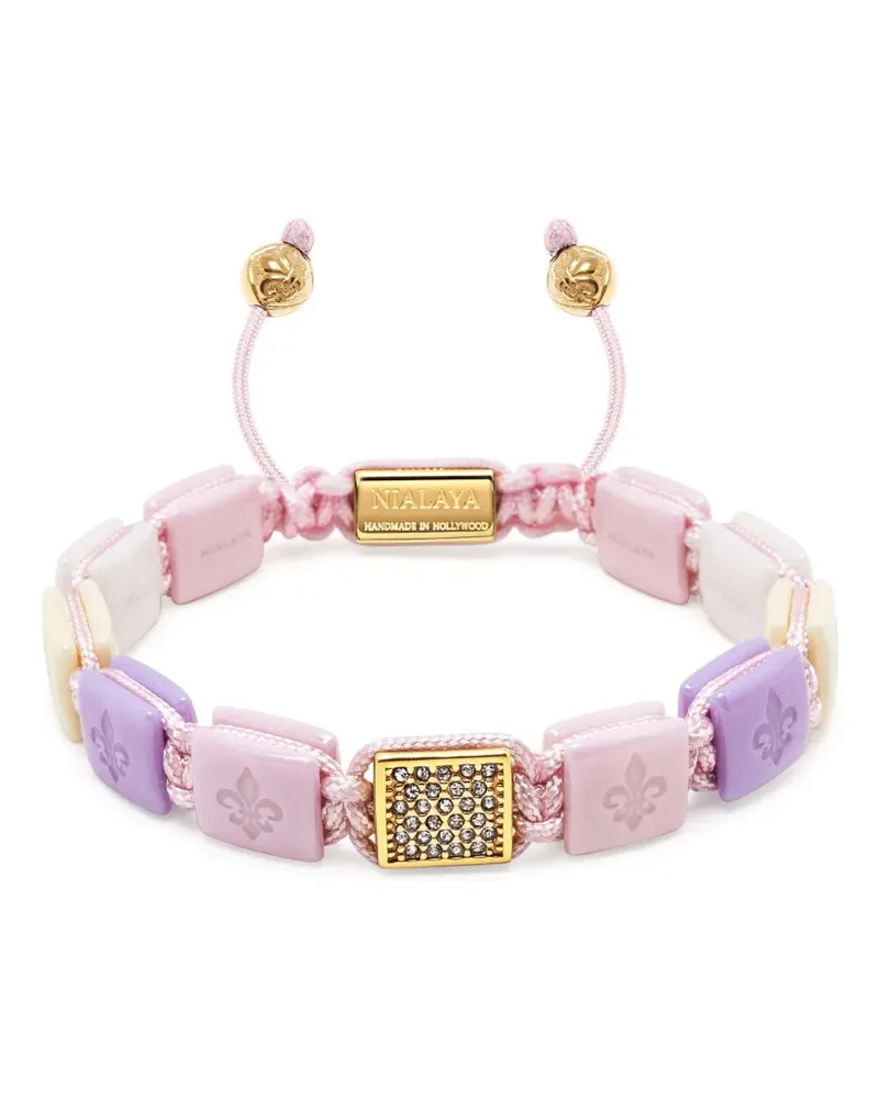 Nialaya Ceramic Flatbead Armband - Rosa Rosa