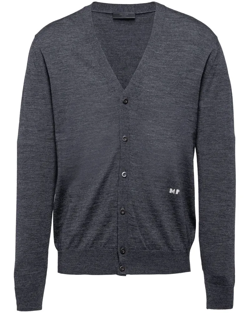 Prada Cardigan mit V-Ausschnitt - Grau Grau