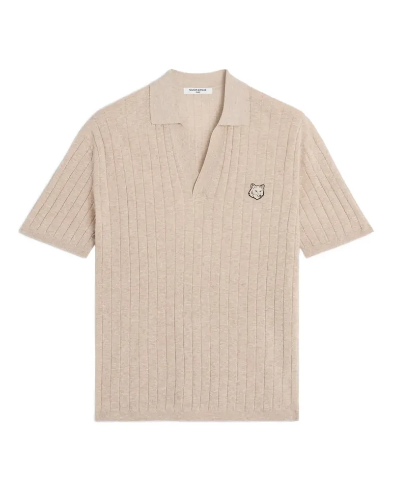 Kitsuné Besticktes Poloshirt - Nude Nude