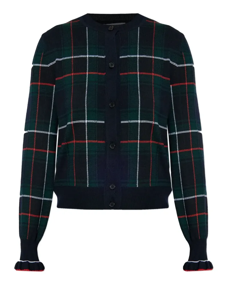 Alexander McQueen Karierter Cardigan mit gerüschten Bündchen - Grün Grün