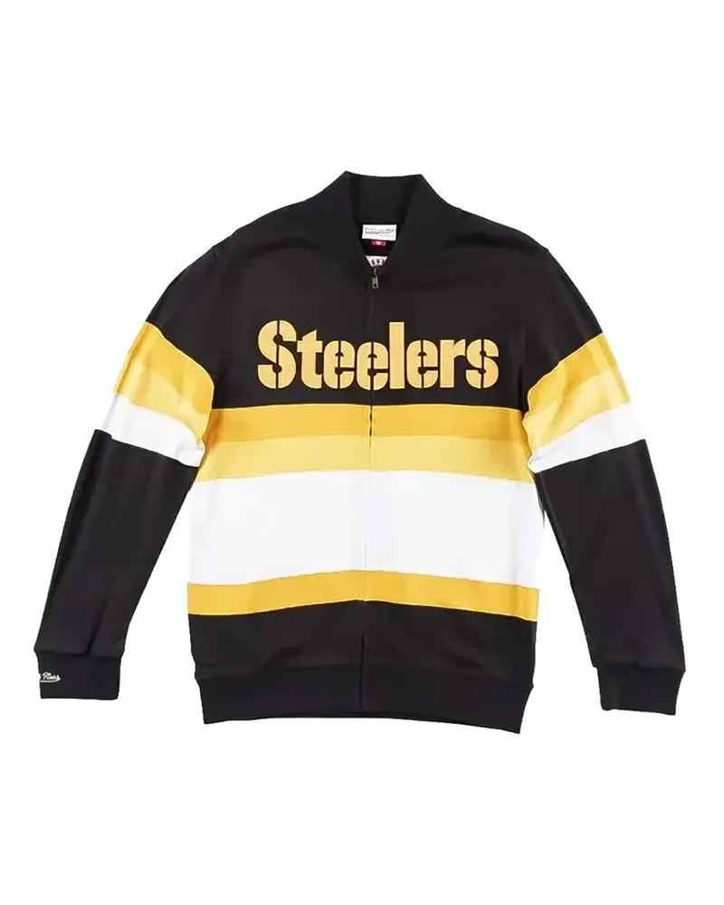 Mitchell & Ness NFL "Pittsburgh Steelers" Pullover mit Reißverschluss - Schwarz Schwarz