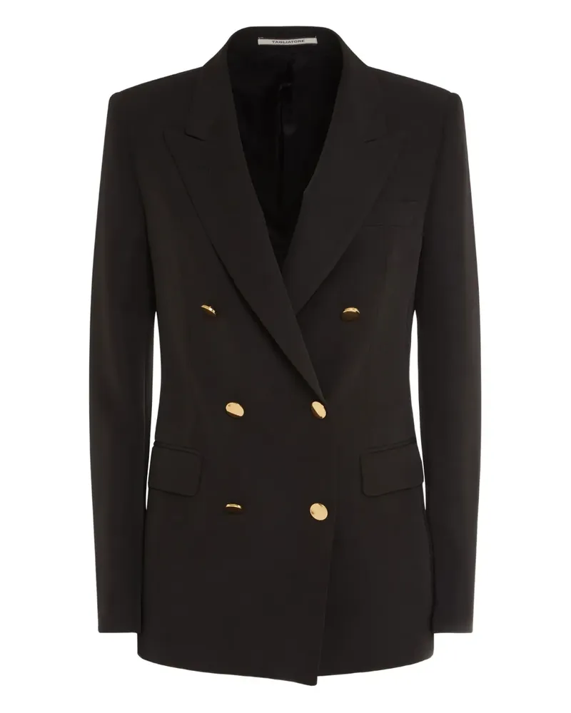 Tagliatore Doppelreihiger Twill-Blazer - Schwarz Schwarz
