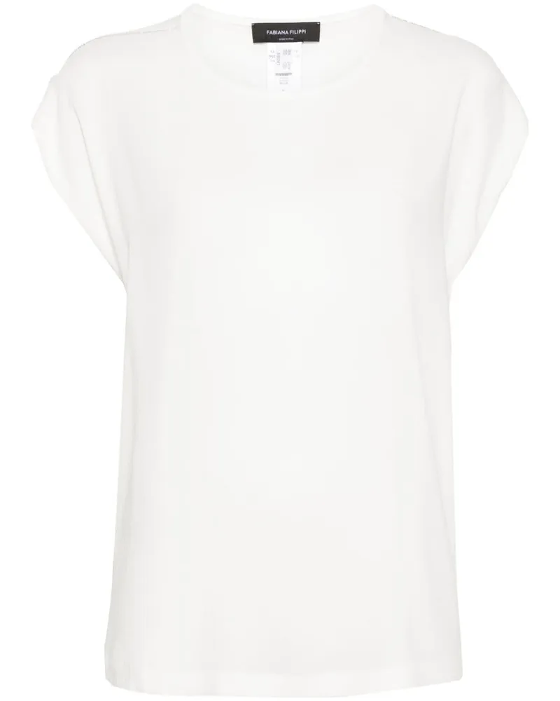 Fabiana Filippi T-Shirt aus Chiffon-Krepp - Weiß Weiß