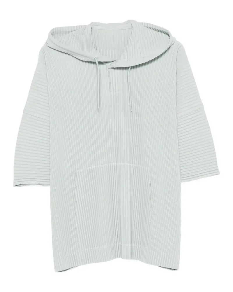 Issey Miyake Plissiertes Kapuzenoberteil - Grau Grau