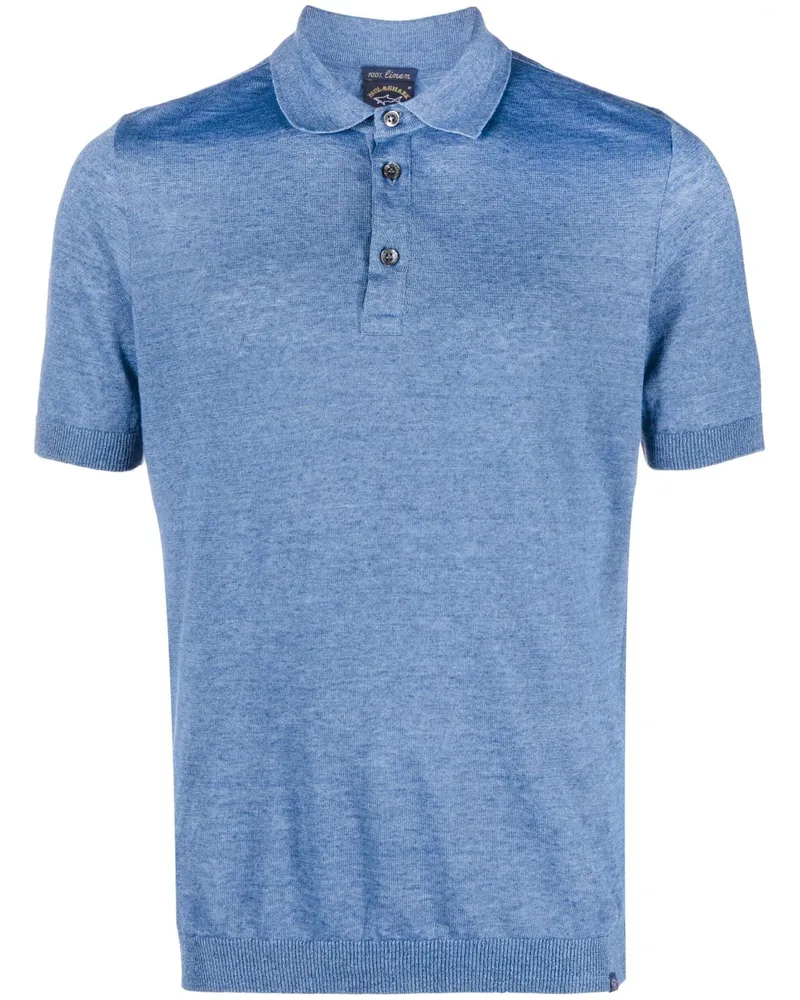 Paul & Shark Poloshirt aus Leinen Blau