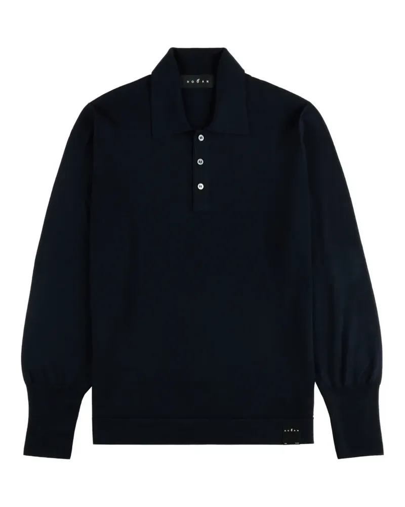 Hogan Poloshirt aus Wolle - Blau Blau