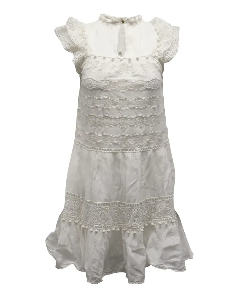 Ulla Johnson Minikleid mit Rüschen - Weiß Weiß