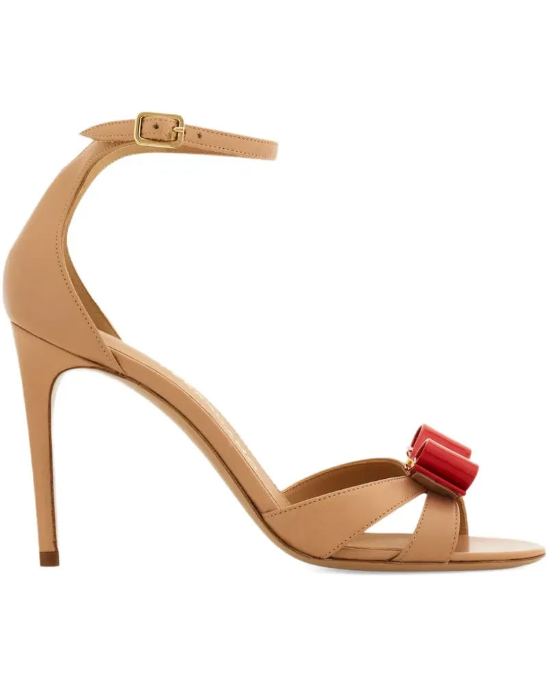 Ferragamo Vara Bow Sandalen mit Absatz 90mm - Nude Nude
