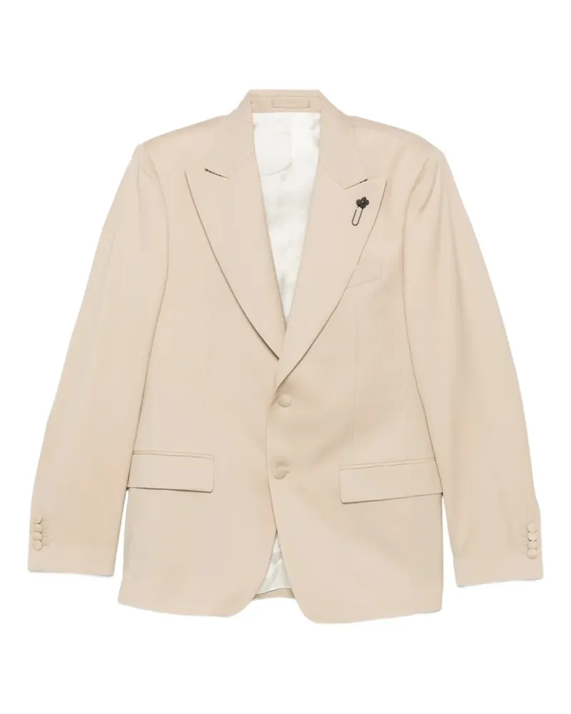 LARDINI flower-pin blazer - Nude Nude