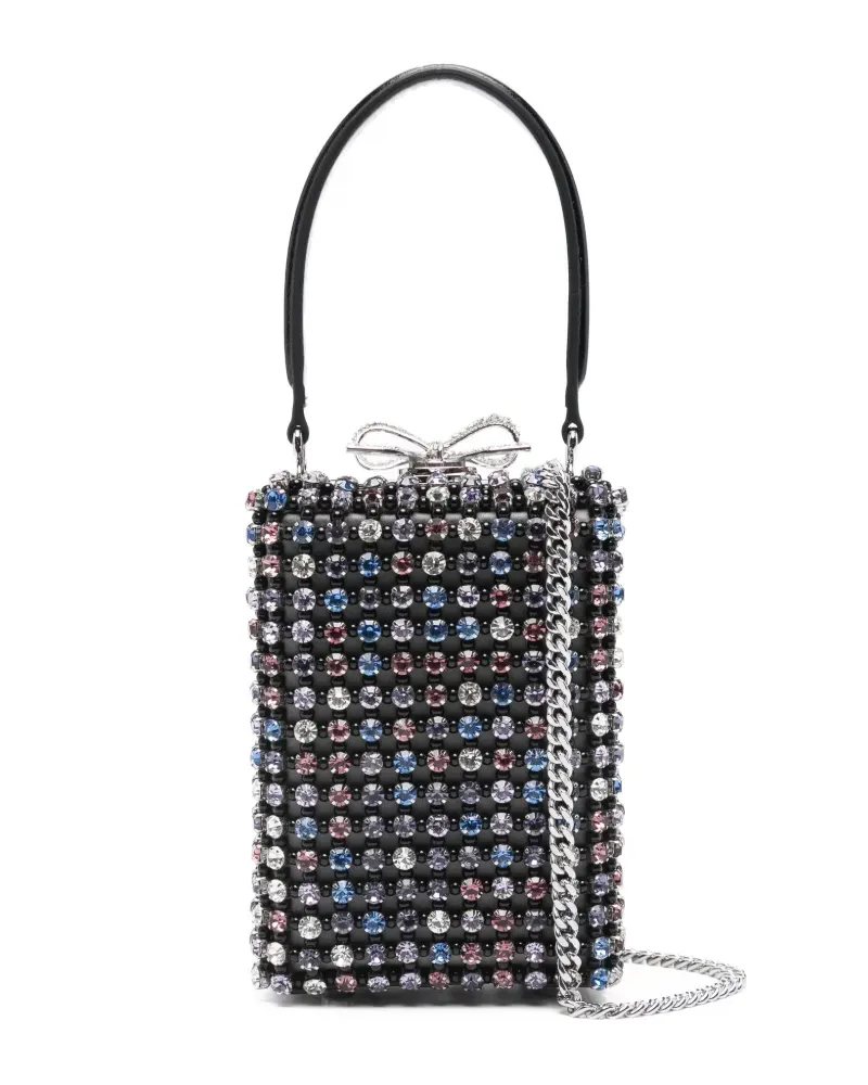 Self-Portrait micro crystal-embellished tote bag - Schwarz Schwarz