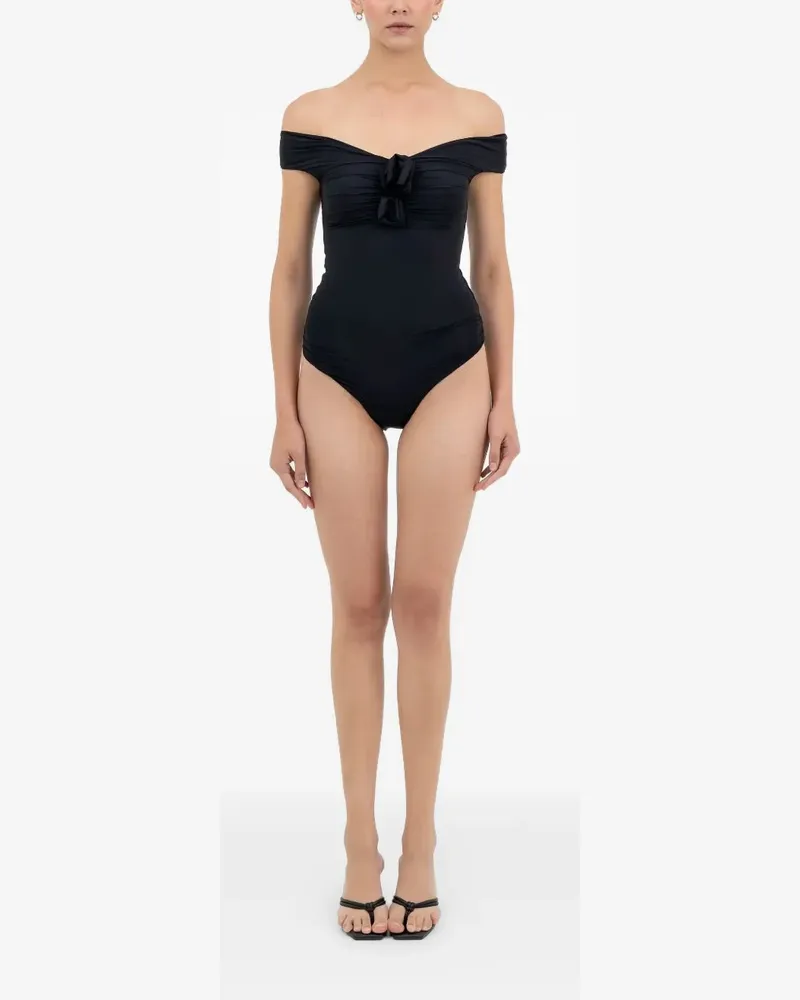 Maygel Coronel Aljibe ruched swimsuit - Schwarz Schwarz