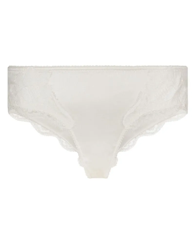 Dolce & Gabbana Satinslip mit Spitzenbesatz - Weiß Weiß