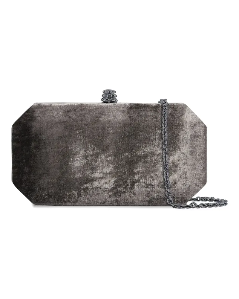 Tyler Ellis Kleine Perry Clutch aus Crushed-Samt - Grau Grau