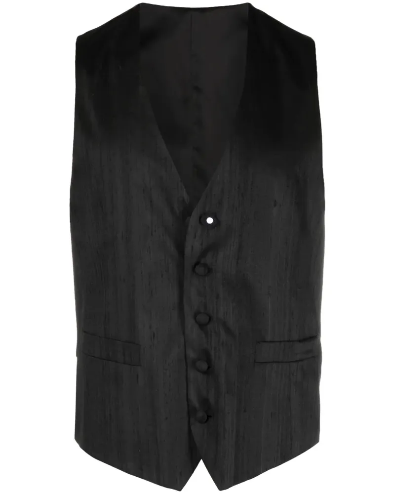 LARDINI Weste mit Logo-Patch - Schwarz Schwarz