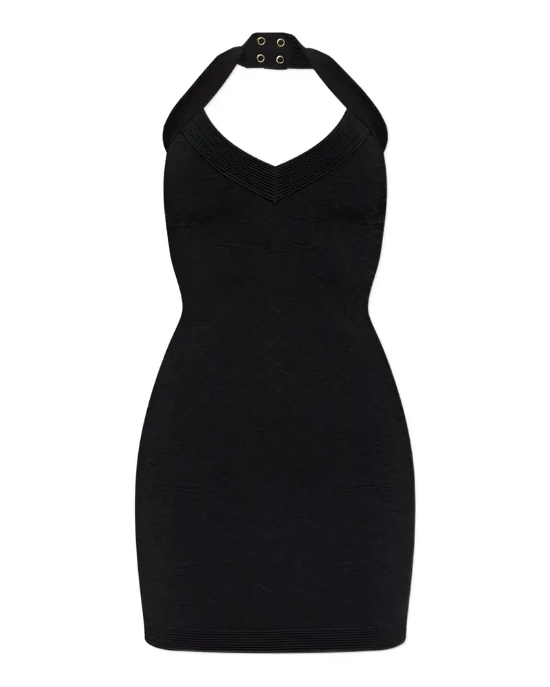 Balmain jacquard halterneck mini dress - Schwarz Schwarz
