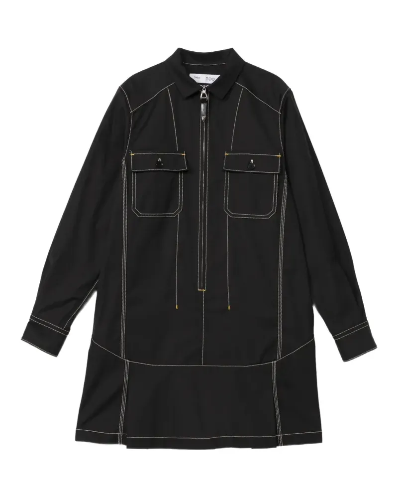 Toga Minikleid aus Twill - Schwarz Schwarz