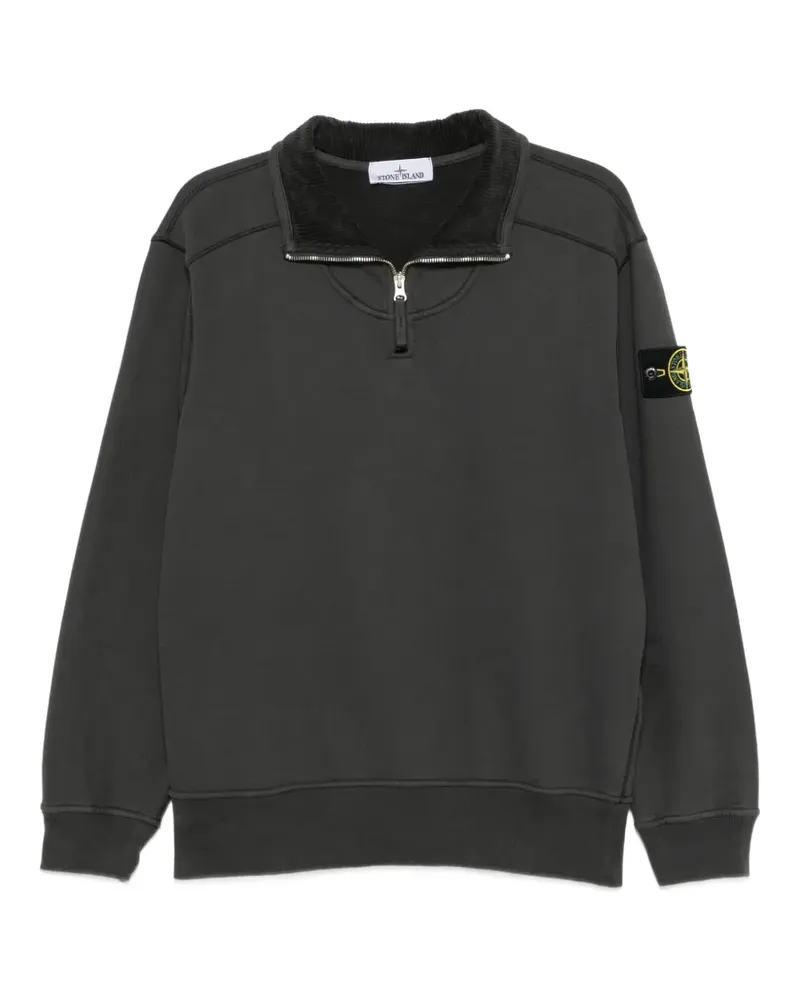 Stone Island 6100021 Comfort-Fit Sweatshirt mit kurzem Reißverschluss und Stehkragen - Grau Grau