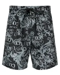 Versace Jeans Shorts mit barockem Print Schwarz