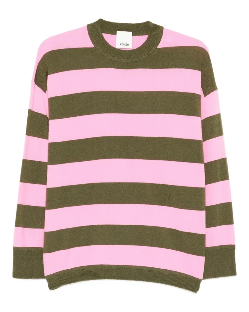 ALLUDE striped-pattern sweater - Rosa Rosa