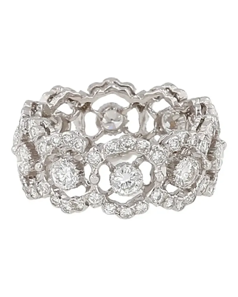 Buccellati 1970's Eternelle Ghirlanda diamond white goldring - Silber Silber