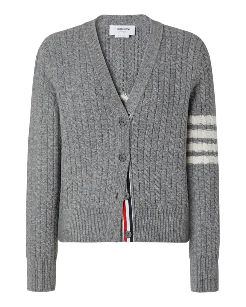 Thom Browne 4-Bar Cardigan mit Anker-Intarsie - Grau Grau