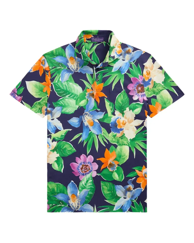 Ralph Lauren floral-print polo shirt - Blau Blau