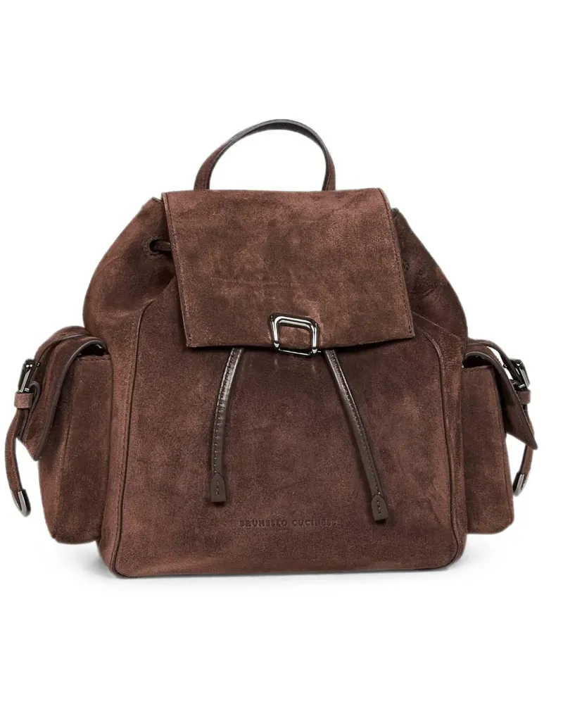 Brunello Cucinelli suede sartorial backpack - Braun Braun