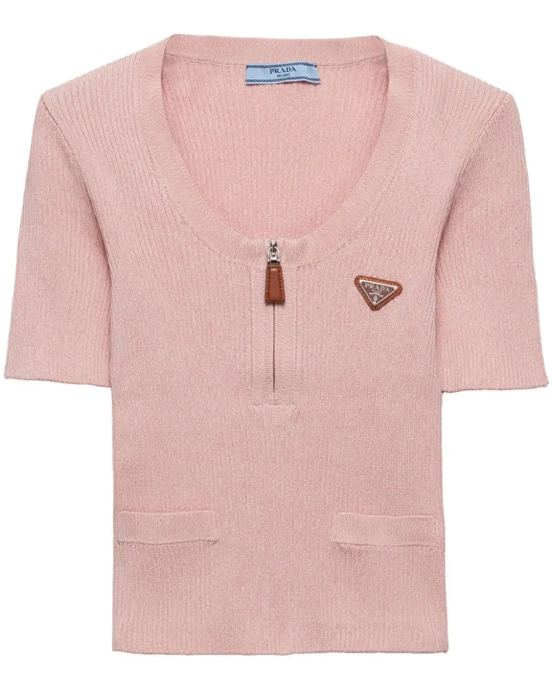 Prada Gerippter Pullover - Rosa Rosa