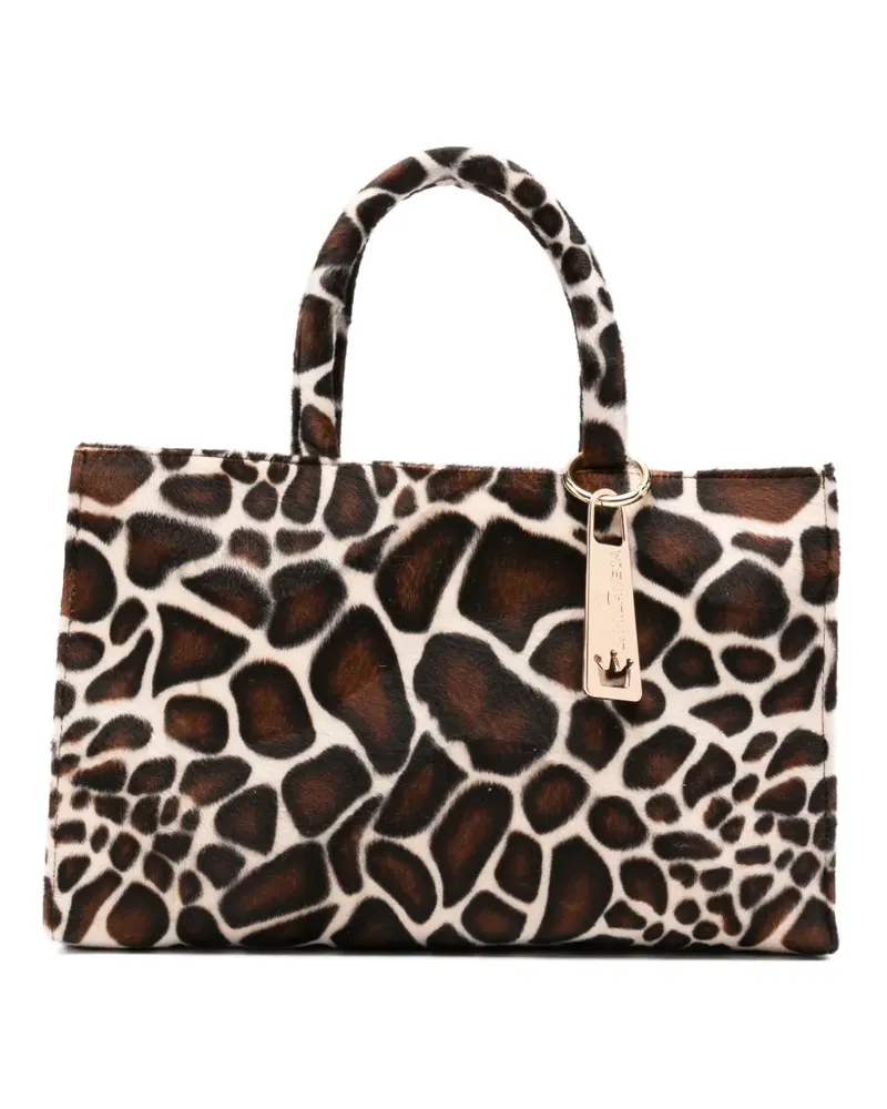 La Milanesa Michela Tote Bag mit Giraffen-Print - Braun Braun