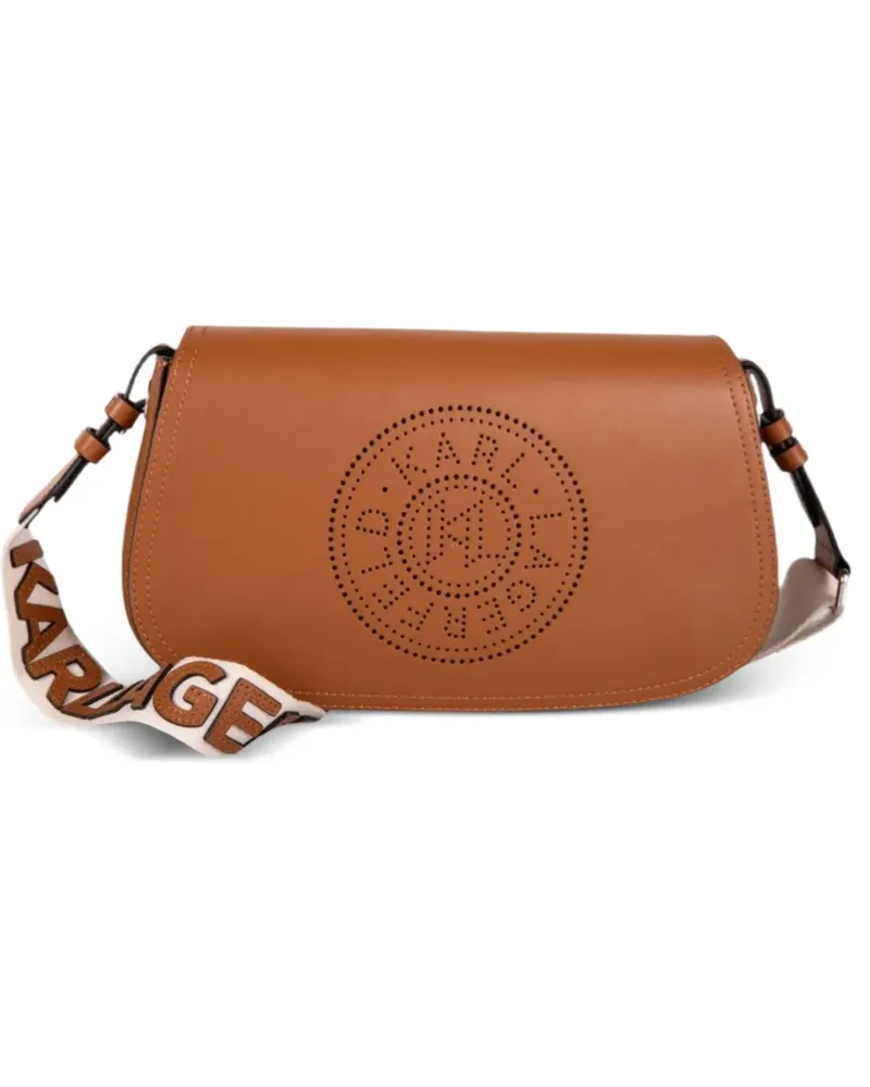 Karl Lagerfeld K/Circle perforated shoulder bag - Braun Braun