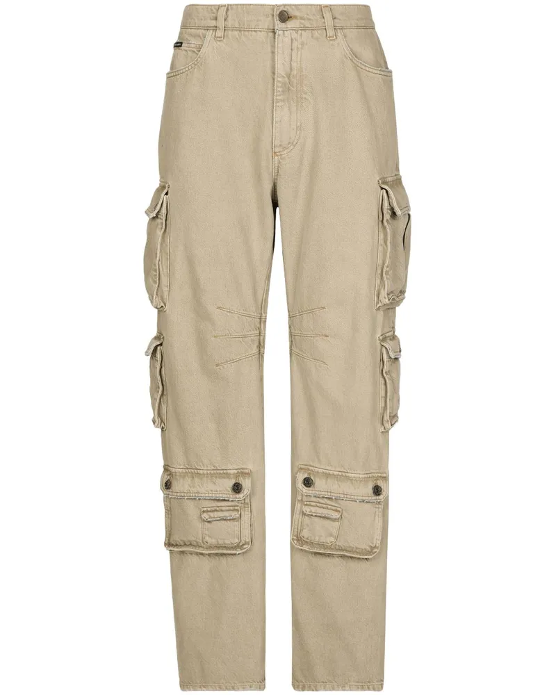 Dolce & Gabbana Cargohose mit weitem Bein - Nude Nude