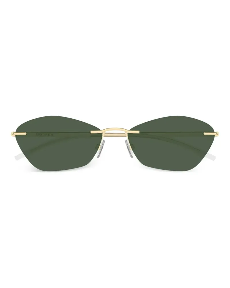 Alexander McQueen Sonnenbrille mit geometrischem Gestell - Gold Gold