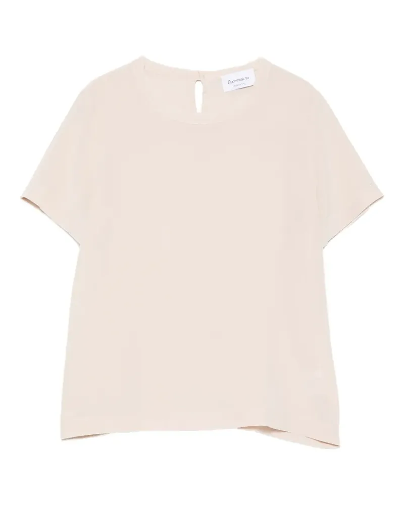Arovescio silk T-shirt - Nude Nude