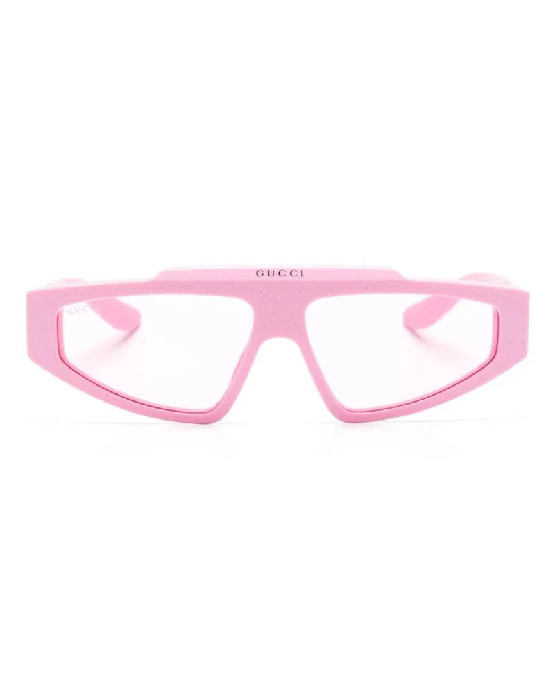 Gucci GG Supreme Sonnenbrille mit eckigem Gestell - Rosa Rosa