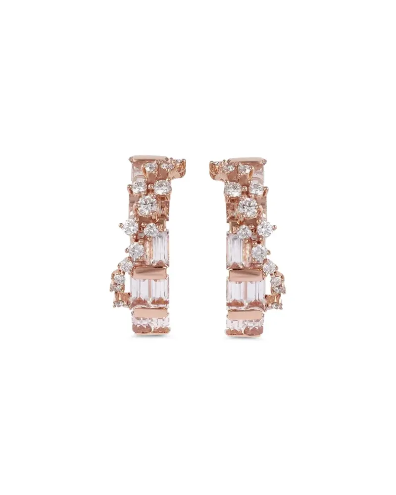 Ananya 18kt Scatter Rotgoldcreolen - Rosa Rosa