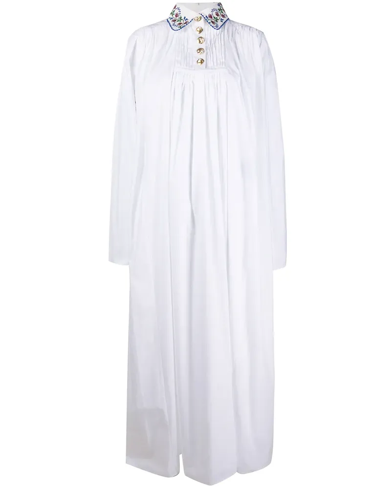 Seen Users Maxikleid mit Cape-Ärmeln - Weiß Weiß