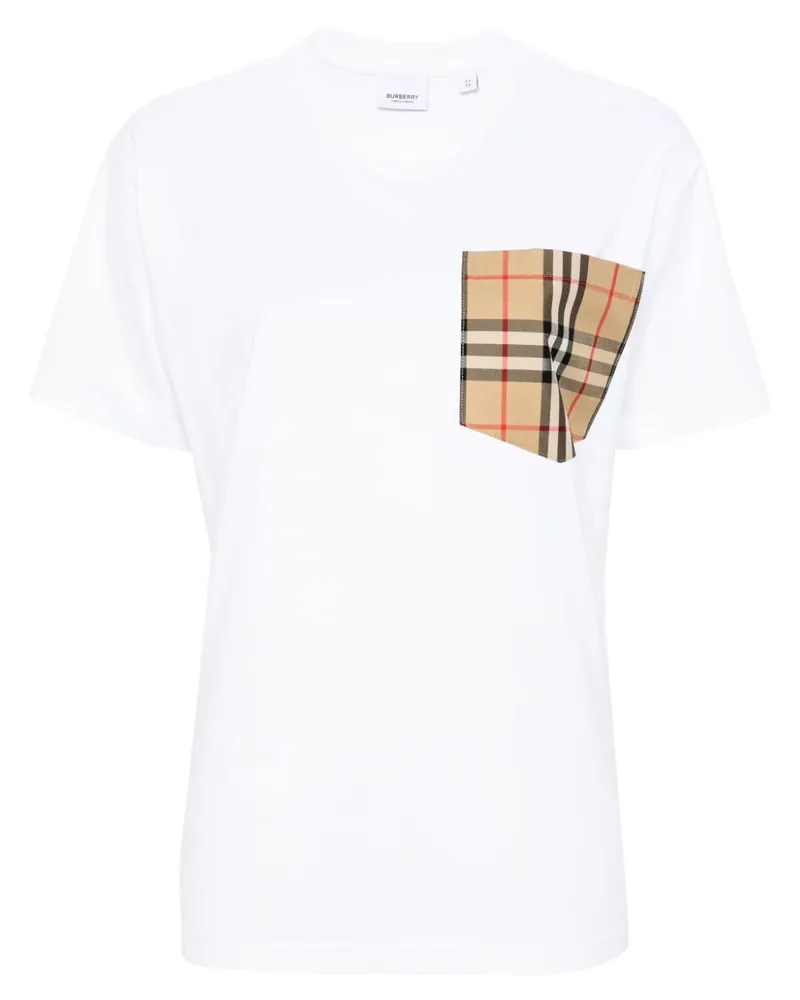 Burberry T-Shirt mit Vintage-Check-Tasche - Weiß Weiß
